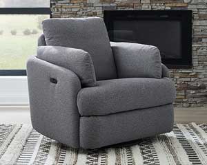 rent to own Power Recliner That Swivels Salt-Pepper in Lawrence, KS.