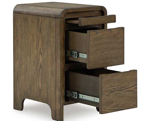 Brown Accent Table With Drawers second view