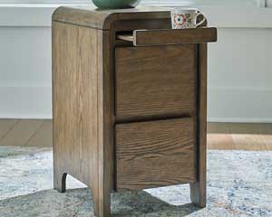 Brown Accent Table With Drawers