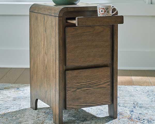 Brown Accent Table With Drawers