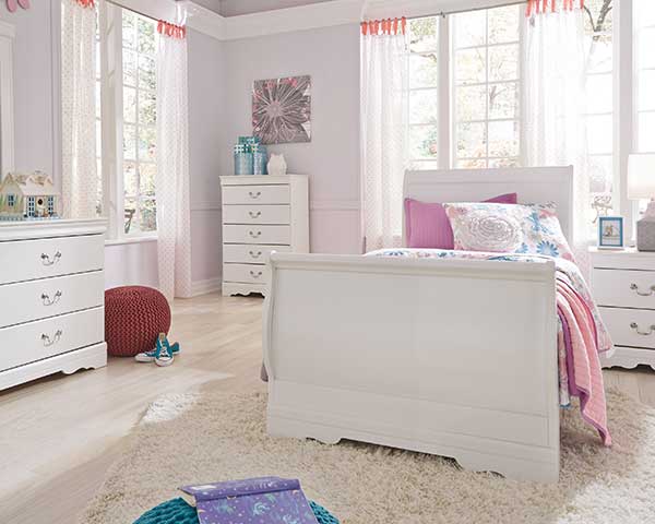 Hb-Fb-Rails Twin White Youth Bed second view