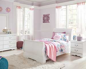 Hb-Fb-Rails Twin White Youth Bed