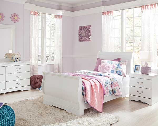 Hb-Fb-Rails Twin White Youth Bed
