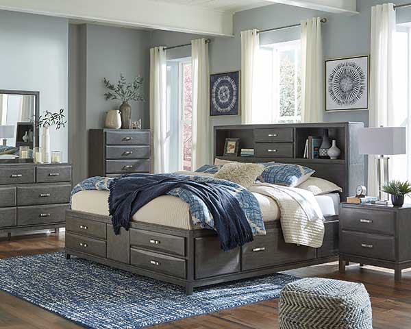 Queen Storage Bed In Grey