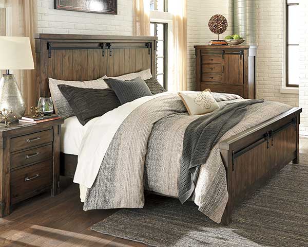 Queen Brown Wood Bedroom Set