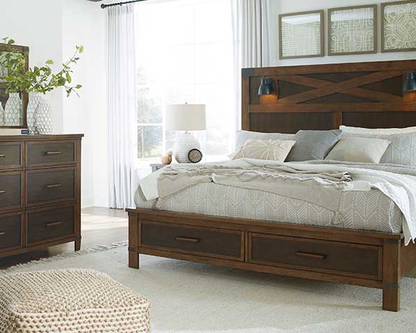 Queen Two-Tone Brown Bedroom Suite