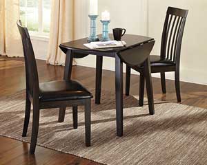Drop Leaf Dining Table With 2 Chairs Black