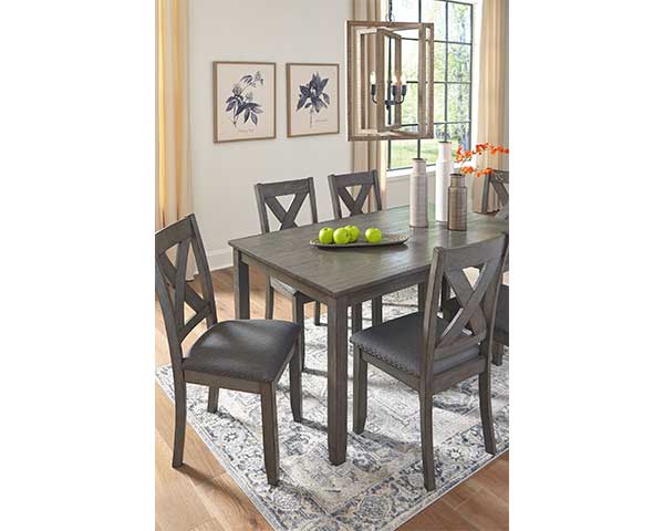Counter-Height Farmhouse Dining Table Set Grey second view