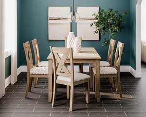 rent to own Light Brown Dining Table With 6 Chairs in Lawrence, KS.