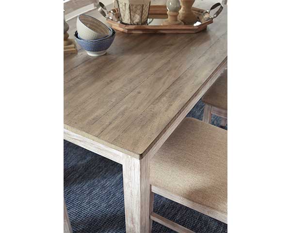Dining Table With 6 Chairs White & Light Brown second view