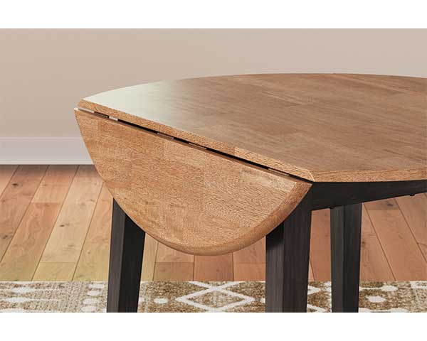 Drop Leaf Dining Table With 2 Chairs Natural-Brown second view