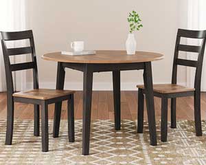 Drop Leaf Dining Table With 2 Chairs Natural-Brown
