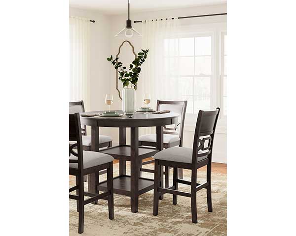 Counter Height Round Dining Table Set Dark Brown second view
