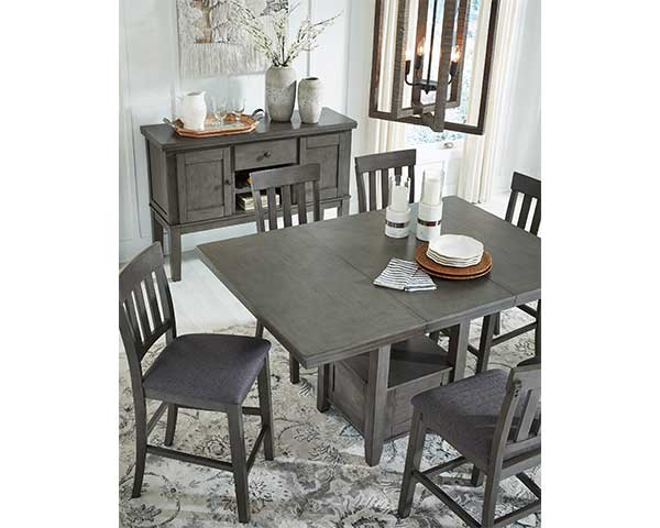 Grey Counter-Height Dining Table With 6 Chairs second view