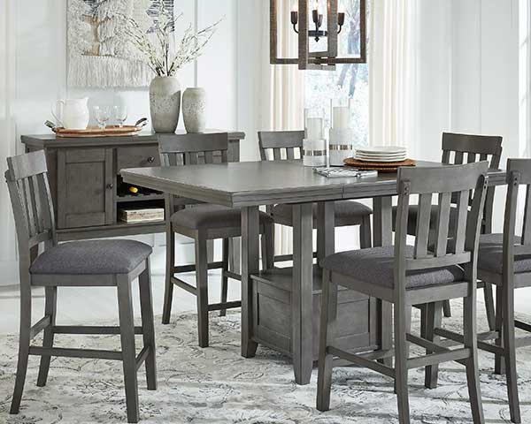 Grey Counter-Height Dining Table With 6 Chairs Grey Counter-Height Dining Table With 6 Chairs