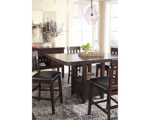 Wood Dark Brown Dining Table With 4 Chairs & Bench second view