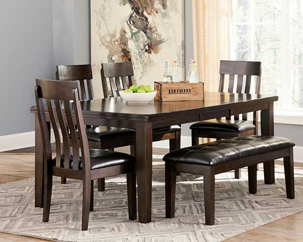 Wood Dark Brown Dining Table With 4 Chairs & Bench Wood Dark Brown Dining Table With 4 Chairs & Bench