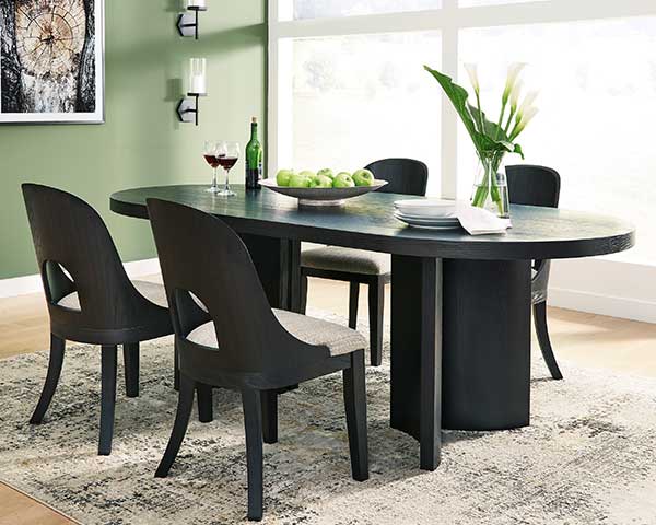 Dining Table Set With 6 Chairs Oval Black Dining Table Set With 6 Chairs Oval Black