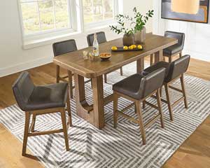 Dining Table With 6 Chairs Wood Brown Lawrence, KS