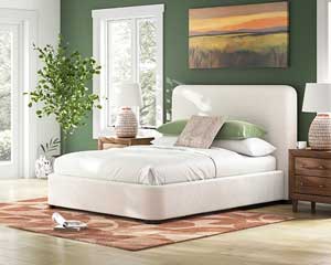 Queen Upholstered Bed Beige