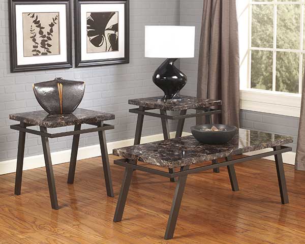 Coffee Table End Table Set Brown