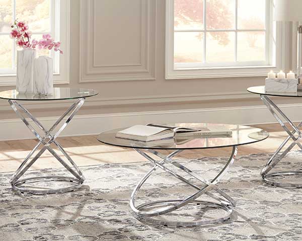 Coffee Table Metal-Glass Grey