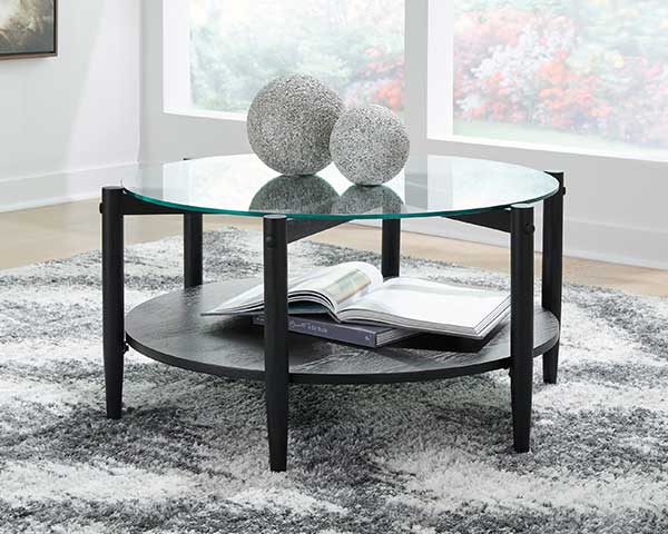 Coffee Table & One End Table Wood-Glass