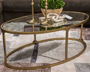 Oval Coffee Table Antique Gold