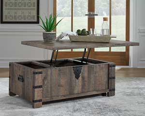 Rustic Wood Lift Top Raise Up Coffee Table