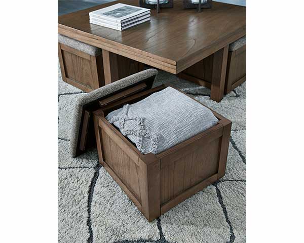 Coffee Table with 4 Stools Brown second view