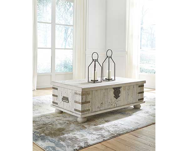 Raise Up Lift Top Coffee Table White Wash Grey second view