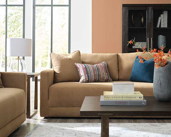 Honey-Colored Sofa Chair Set