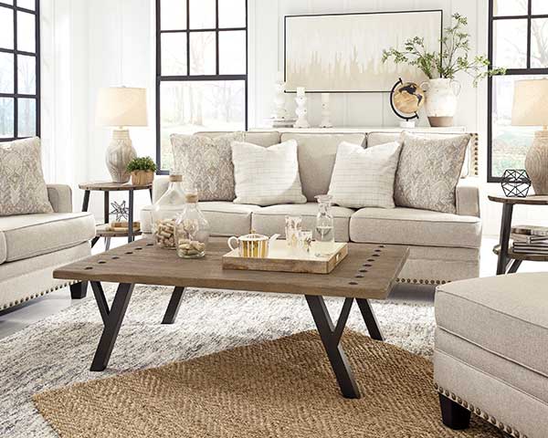 Farmhouse Living Room Set Sofa With Chair In Linen