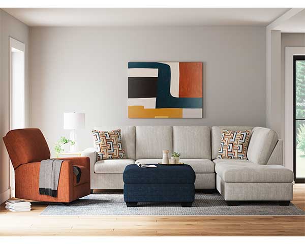 Sectional With Ottoman 3 Piece Blue second view