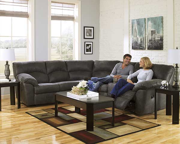 Sectional That Reclines 2 Piece Grey Sectional That Reclines 2 Piece Grey