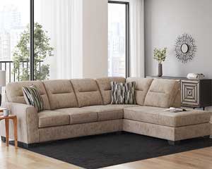 rent to own Sectional With Ottoman 3 Piece Mocha in Lawrence, KS.
