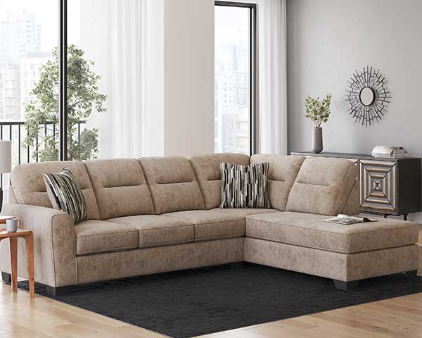 Sectional With Ottoman 3 Piece Mocha