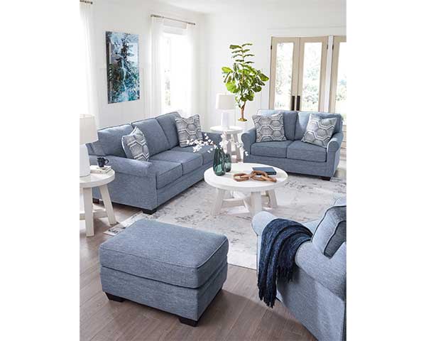 Denim Sofa With Chair Set second view
