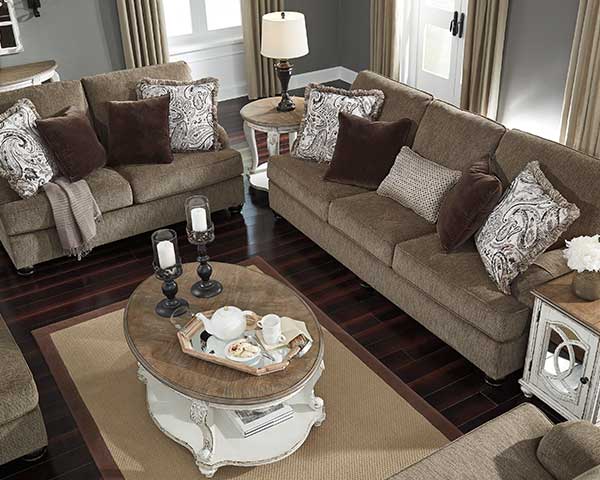 Sofa With Loveseat & Ottoman 3 Piece Living Room Furniture Set
