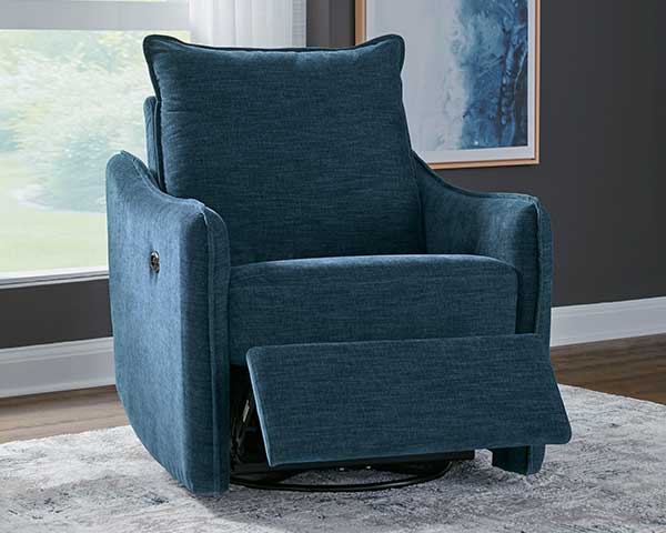Navy Swivel Recliner With Power Navy Swivel Recliner With Power
