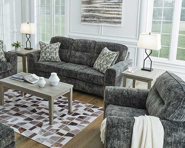 Gunmetal Gray Sofa With Chair Set