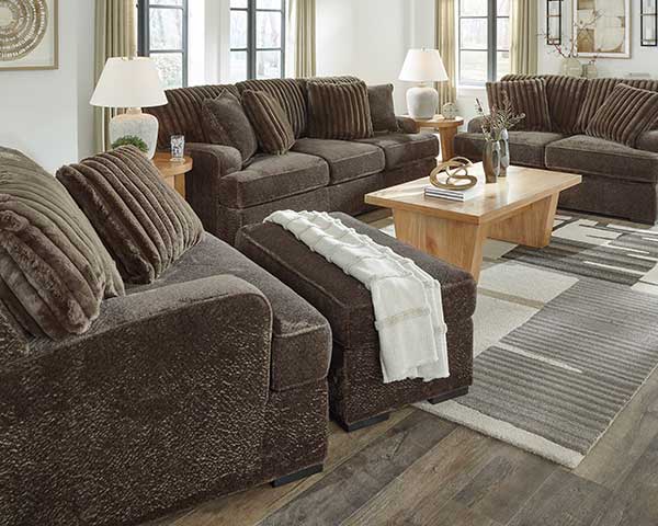 Sofa With Chair Set Chocolate Brown second view