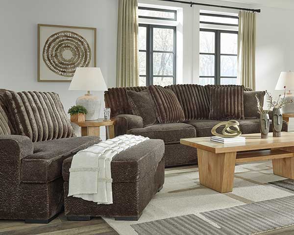 Sofa With Chair Set Chocolate Brown