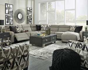 Power Sectional That Reclines 7 Piece Stone