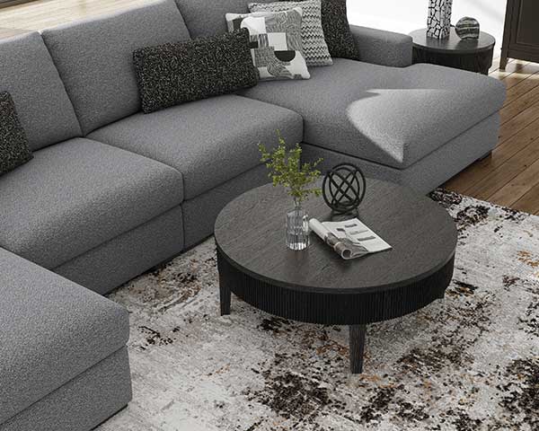 5 Piece Sectional Sofa Salt And Pepper second view