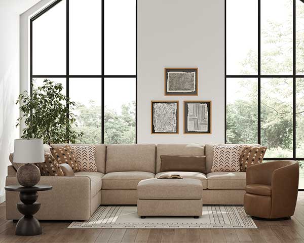 4 Piece Sofa Sectional Sand