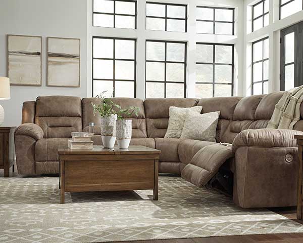 Sectional That Reclines 3 Piece Power Fossil