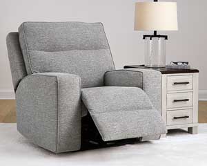 Pewter Recliner With Power Headrest