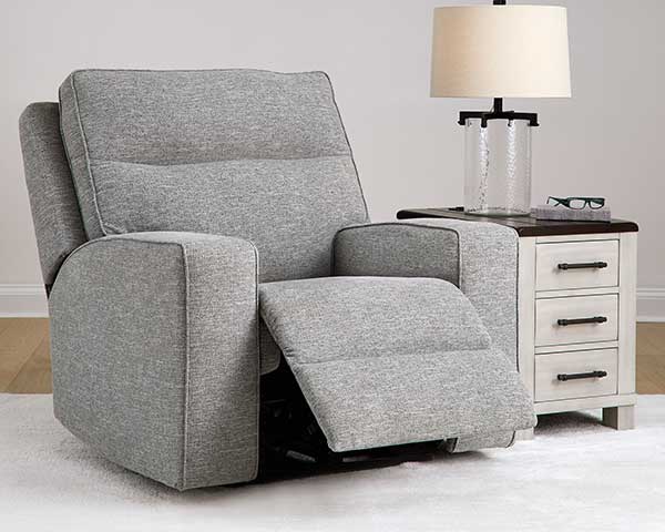 Pewter Recliner With Power Headrest