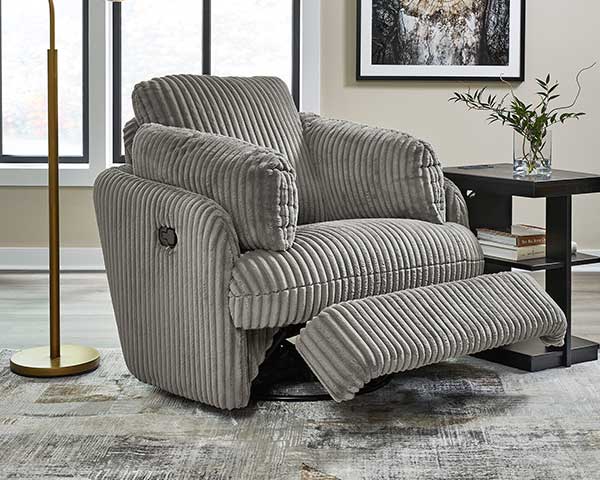 Grey Recliner That Swivels & Glides